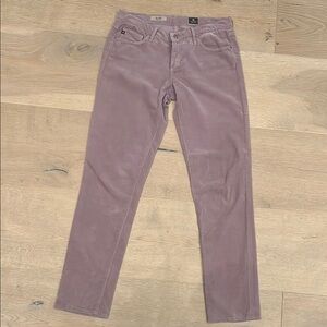 Ag Adriano Goldschmied Purple Corduroy Slim Pants